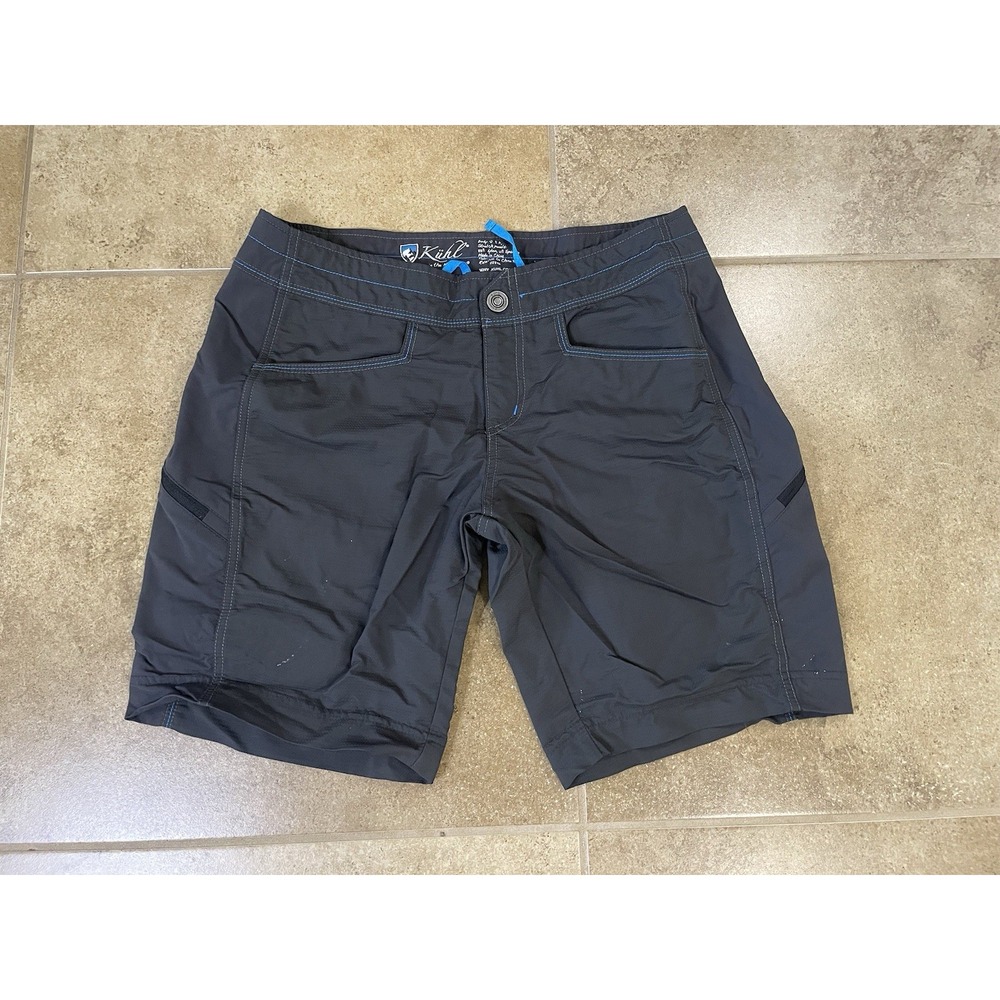 KUHL Women's Trekking Shorts Size 4 Black Outdoor Hiking Travel Dark Gray Blue